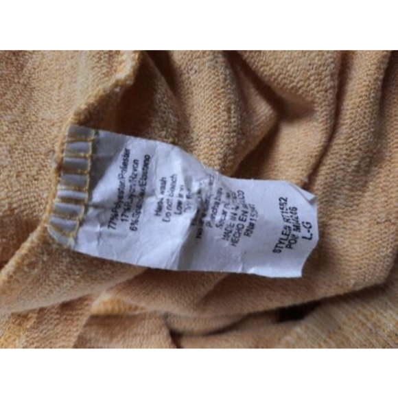 Stitch and Knot Womens 3/4 Sleeve Tie Front Top Size Large Yellow button front - Picture 6 of 6